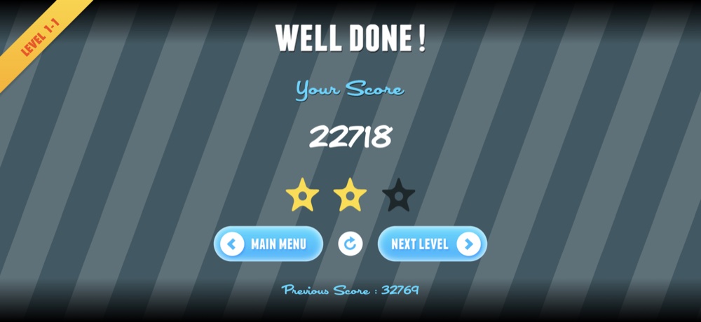 End-of-level score screen