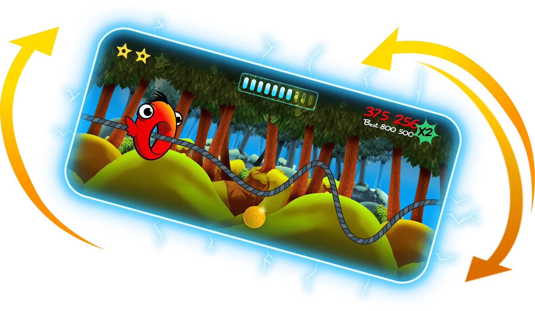 ElectroChuck gameplay — tilt your device to guide Chuck